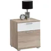 Image de Table de Chevet 2 Tiroirs "Vyza" 53cm Naturel