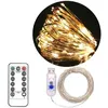 Image de Guirlande Lumineuse 20M avec 200 Micro LED et 8 modes télécommande, Décoration LED Romantique pour Noël Soirée Maison Jardin, Blanc Chaud [USB alimenté]