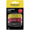 Image de Intenso Rainbow Line 8GB USB Stick 2.0 Multipack x3 bunt (8 Go, USB-A), Clé USB, Multicolore