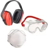 Image de Set de protection 3 pièces CONNEX - Casque antibruit SNR 29dB - Lunettes de protection - Masque FFP1