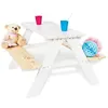Image de Table en bois 4 places avec bancs Nicky Blanc