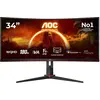 Image de AOC CU34G2XPD (3440 x 1440 pixels, 34"), Moniteur, Noir, Rouge