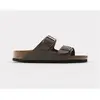 Image de Birkenstock, Unisexe, Sandales, Arizona Birko-Flor Nubuk normal, Marron, (38)