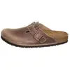Image de Birkenstock, Unisexe, Sandales, Nubuck de Boston huilé en cuir Étroit, Marron, (37)