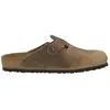 Image de Birkenstock, Unisexe, Sandales, Nubuck de Boston huilé en cuir Étroit, Marron, (38)