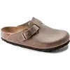 Image de Birkenstock, Unisexe, Sandales, Nubuck de Boston huilé en cuir Étroit, Marron, (39)