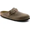 Image de Birkenstock, Unisexe, Sandales, Nubuck de Boston huilé en cuir Étroit, Marron, (41)