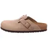 Image de Birkenstock, Unisexe, Sandales, Boston nubuck huilé Étroit, Marron, (42)