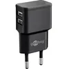 Image de Chargeur double usb 2,4 a (12w) noir alimentation usb compacte avec 2 connexions usb
