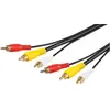 Image de Goobay Câble de connexion audio vidéo composite, 3x RCA avec câble vidéo RG59 (15 m), Câble audio