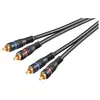 Image de Goobay Câble stéréo RCA 2x RCA. M/M. Noir. 1.0m (1 m, Câbles Cinch), Câble audio