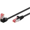 Image de Goobay CAT 6 Câble patch 1x coudé à 90°, S/FTP (PiMF), noir, 1 m (PiMF, S/FTP, SFTP, CAT6, 1 m), Câble réseau