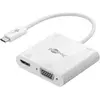 Image de Goobay Adaptateur multiport USB-C  HDMI +VGA+PD 100 W, 1 pc. en sachet poly, blanc (USB-C, 3 ports), Station d'accueil + hub USB, Blanc