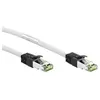 Image de goobay Cordon de raccordement RJ-45 (M) pour RJ-45 (M) 15 m SFTP, PiMF CAT 8.1 sans halogène, moulé, sans crochet, bloqué blanc