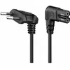 Image de Goobay Câble de raccordement Euro coudé des deux côtés, 0,5 m, noir (0.50 m), Câble d'alimentation, Noir