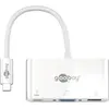 Image de Goobay 62100 US USB-C US US POUR 3.6 (USB-C, 4 ports), Station d’accueil + hub USB, Blanc