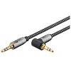 Image de Goobay Câble de connexion audio AUX, 3,5 mm stéréo, 90°, 0,5 m, Sharkskin Grey (0.50 m, Câble AUX), Câble audio