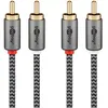 Image de GOOBAY Câble audio 2 rca mâles gold nylon tressé 1 mètre