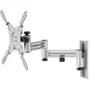 Image de Goobay Support TV mural Caravan FULLMOTION M, Argent (Mur, 15 kg, 13" - 43"), Support mural pour TV, Argent