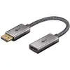 Image de Goobay DisplayPort auf HDMI-Adapterkabel, vergoldet (0.20 m), Câble vidéo, Noir, Gris