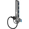 Image de Goobay 2in1 Slim 4-Port USB-Hub, 5 Gbit/s (USB-A, USB-C, 4 ports), Station d’accueil + hub USB, Gris, Argent