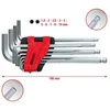 Image de Jeu De Clés Mâles Coudées Ks Tools À 6 Pans Creux Et Tête Sphérique, Longues, 10 Pcs
