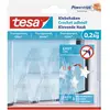 Image de tesa, Crochet adhésif + clou adhésif, Crochet adhésif pour verre, 0,2kg de capacité de rétention, détachable sans trace & réutilisable, 5