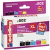 Image de Edding, Cartouche d'impression, Pack de cartouches d'imprimante remplace PGI-550PGBK XL, CLI-551 C,M,Y XL noir, cyan, magenta, jaune (C, CF, M, Y)