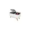 Image de GLORIOUS TURNTABLE LOWBOARD - Meuble blanc rétro pour 130 vinyles