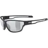 Image de Uvex, Unisexe, Lunettes de sport, sportstyle 806 V (Noir mat, Noir mat, Fumée), Noir