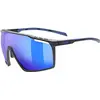 Image de Uvex, Unisexe, Lunettes de sport, Mtn Perform (black-blue matt, mirror blue (S2)), Bleu, Noir