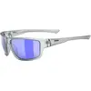 Image de Uvex, Unisexe, Lunettes de sport, sportstyle 230 (matelas fumigène, Miroir Argent), Bleu, Gris