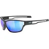 Image de Uvex, Unisexe, Lunettes de sport, sportstyle 806 (black matt (bleu), Miroir Bleu), Noir, Bleu