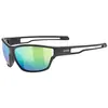 Image de Uvex, Unisexe, Lunettes de sport, sportstyle 806 (Noir mat (Vert), Miroir Vert), Noir