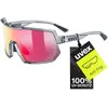 Image de Uvex, Unisexe, Lunettes de sport, sportstyle 235 (Transparent à la fumée, Miroir Rouge), Gris, Transparent