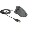 Image de Delock - Souris verticale - ergonomique - pour droitiers - optique - 5 boutons - filaire - USB - gris, noir - Pour la vente au détail