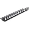 Image de Delock Keystone Patch Panel - Tableau de connexions - noir - 1U - 19" - 24 ports