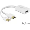 Image de Delock 62496 HDMI à l'adresse (HDMI, DisplayPort), Adaptateur vidéo, Blanc