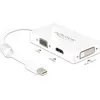 Image de Delock Mini Displayport 1.1 à (DVI, HDMI, VGA, 10 cm), Adaptateur données + vidéo, Blanc