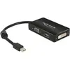 Image de Delock Mini DP zu (DVI, HDMI, VGA, 16 cm), Adaptateur données + vidéo, Noir