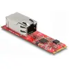 Image de Delock Convertisseur M.2 clé B+M mâle vers 1 port RJ45 2,5 Gigabit LAN horizontal (PCIe 2.0), Carte réseau, Rouge