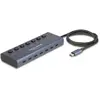 Image de Delock USB 5 Gbps Hub mit 7 USB Type-C Ports mit Schalter da (USB-C, 7 ports), Station d’accueil + hub USB, Bleu