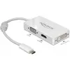 Image de Delock USB-C vers (DVI, HDMI, VGA, 16 cm), Adaptateur données + vidéo, Blanc
