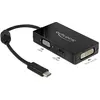 Image de Delock USB-C vers (DVI, HDMI, VGA, 13 cm), Adaptateur données + vidéo, Noir