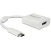 Image de Delock Adaptateur de moniteur USB Type-C vers HDMI (HDMI, 10 cm), Adaptateur données + vidéo, Blanc