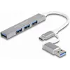 Image de Delock Slim (USB-A, USB-C, 4 ports), Station d'accueil + hub USB, Argent, Gris
