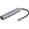 Image de Delock USB Hub (USB-A, USB-C, 6 ports), Station d’accueil + hub USB, Gris