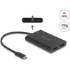 Image de Delock Adapter USB Type-C zu 2 x DisplayPort 4K 60 Hz mit Di (USB-C, 9 cm), Adaptateur données + vidéo, Noir