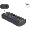 Image de Delock 7 Port USB Hub mit 3 Ports 10 Gbps und 4 Schnellladep (USB-A, USB-C, 7 ports), Station d’accueil + hub USB, Noir