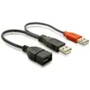 Image de Delock Câble en Y 2 x USB 2.0 type-A à 1 x USB 2.0 type-A (0.22 m, USB 2.0), Câble USB